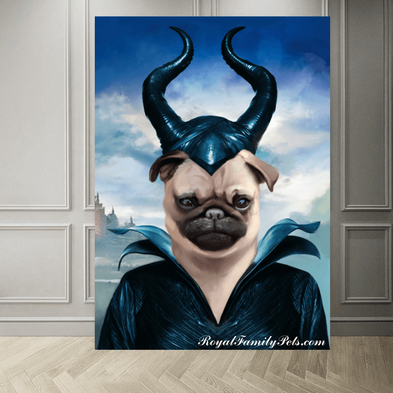 "Maleficent" style - Custom Pet Canvas