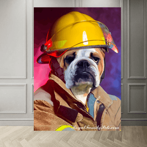 "Fireman" style - Custom Pet Canvas