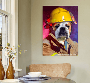 "Fireman" style - Custom Pet Canvas