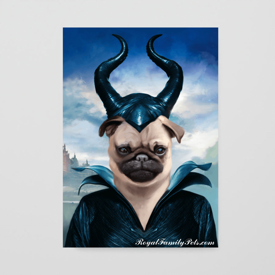 "Maleficent" style - Custom Pet Canvas