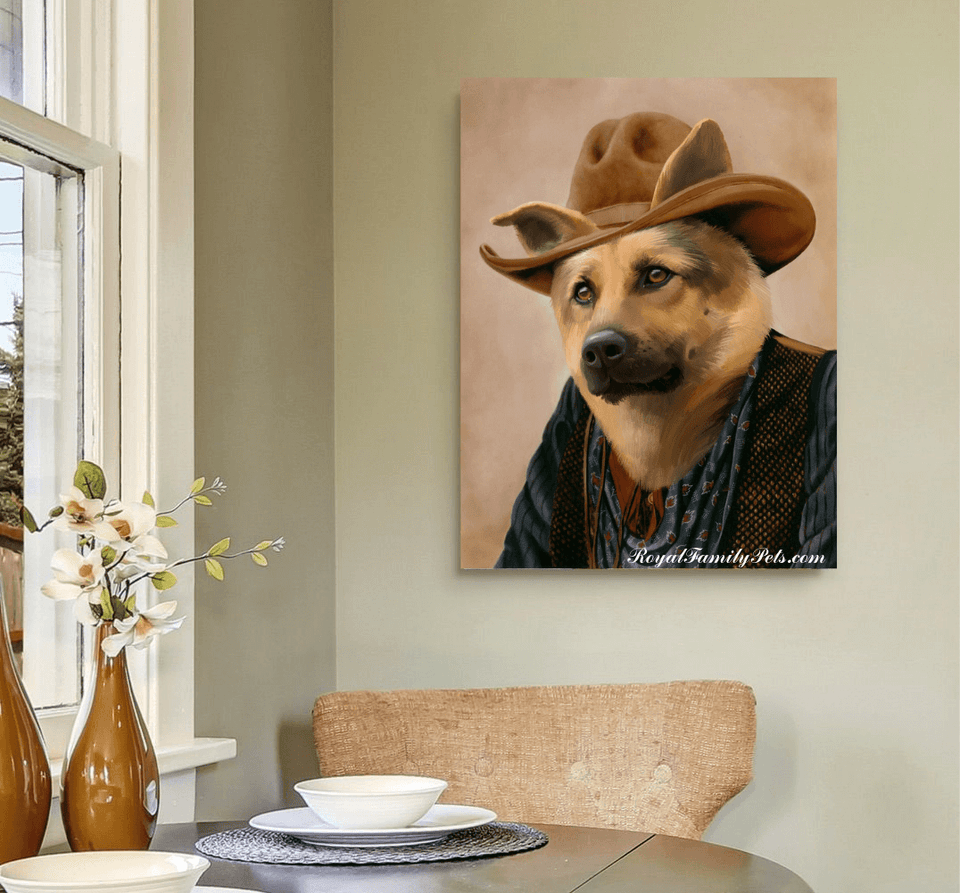 "Cowboy" style - Custom Pet Canvas